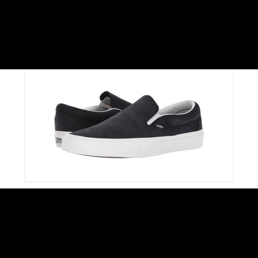 Black leather slip on